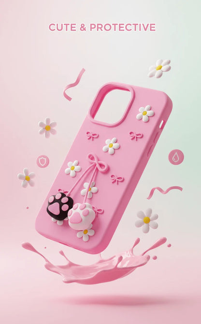 3D Cat Paw Daisy Case