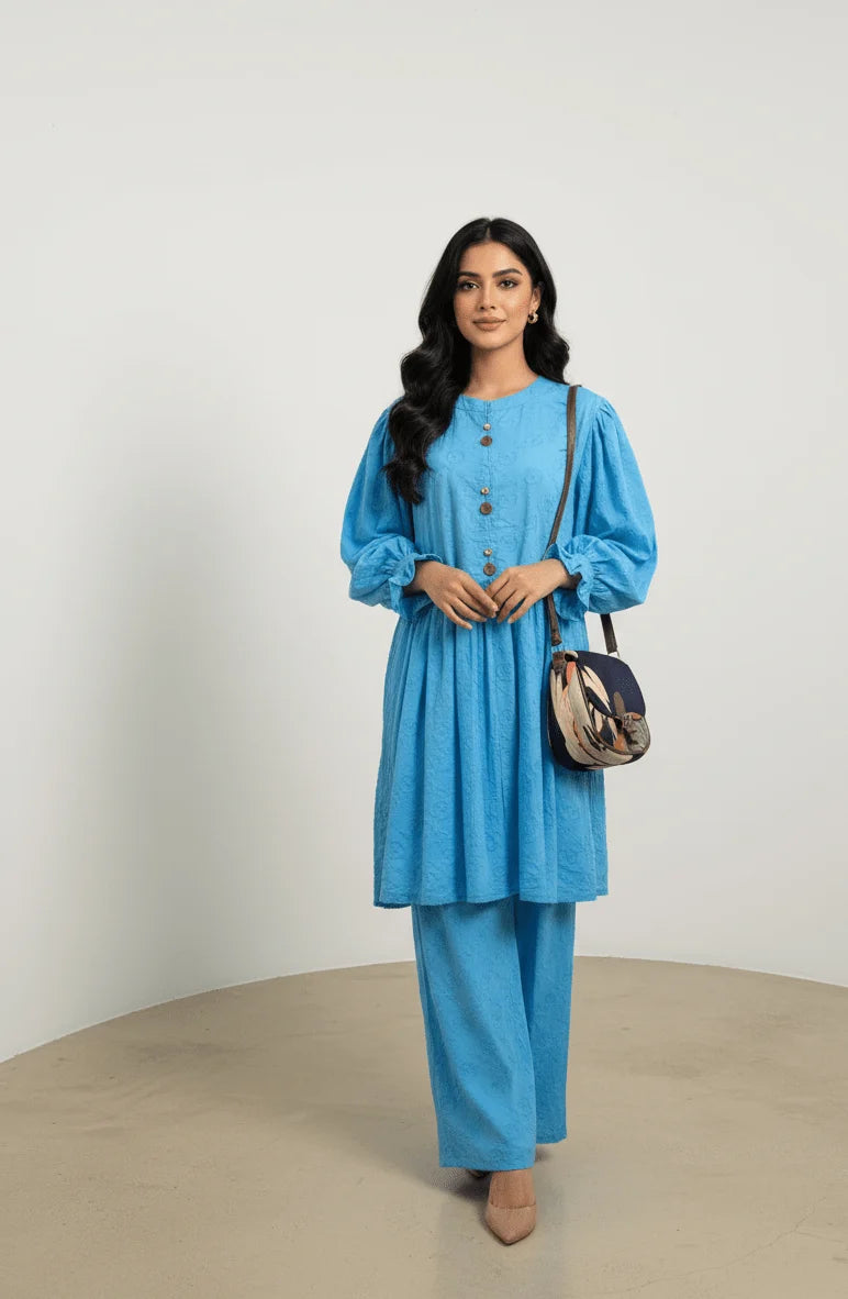 Azure Textured Co-Ord Set