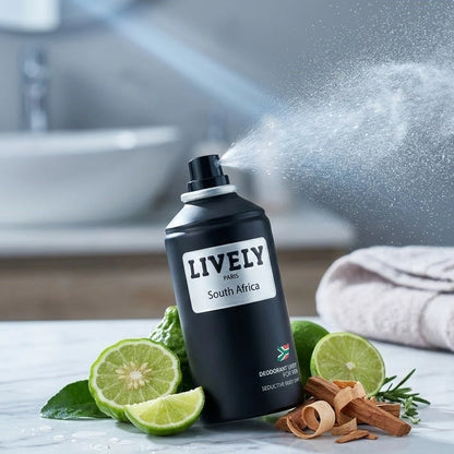 LIVELY - Paris South Africa Deodorant Body Spray for Men