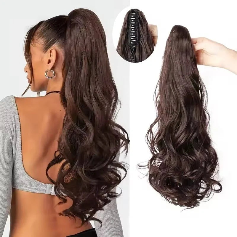 Long Wavy Claw Clip Ponytail Extension
